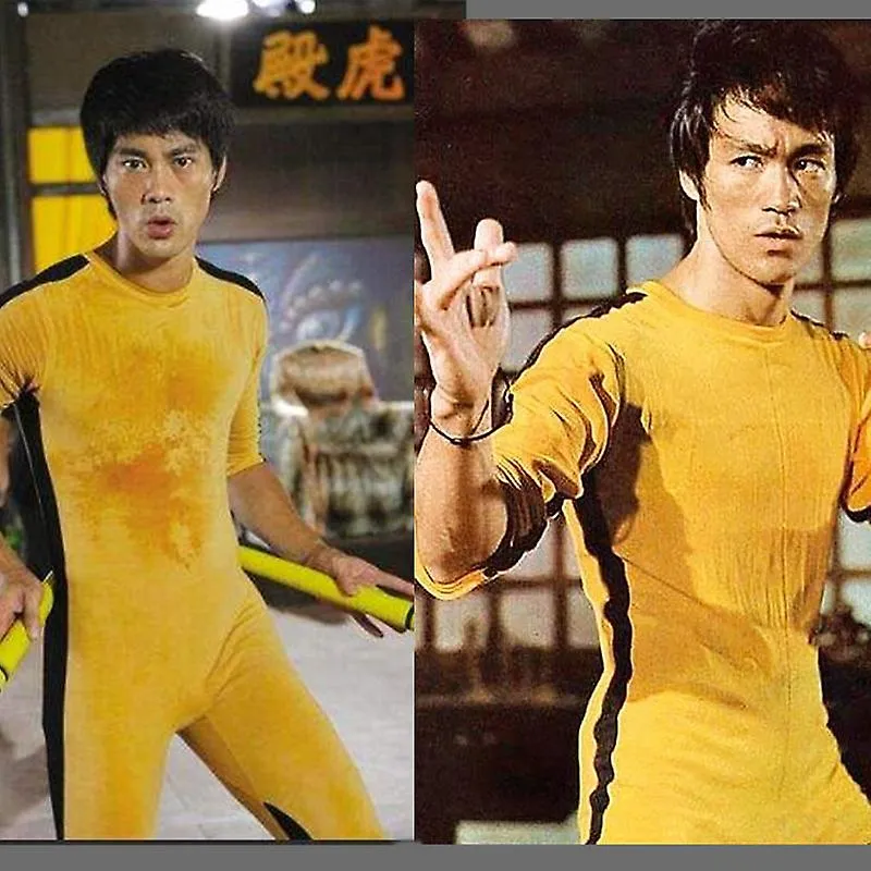 Adulto Niños Bodysuit Bruce Lee Jeet Kune Do Chinese Kung Fu Jumpsuit Rompers Party Funs Cosplay Costume Zentai Suit