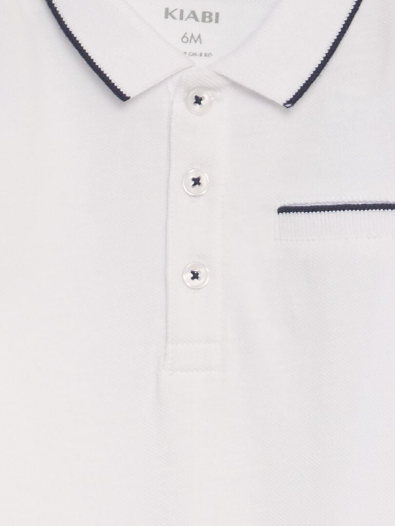 BODY TIPO POLO DE MANGA LARGA  BLANCO