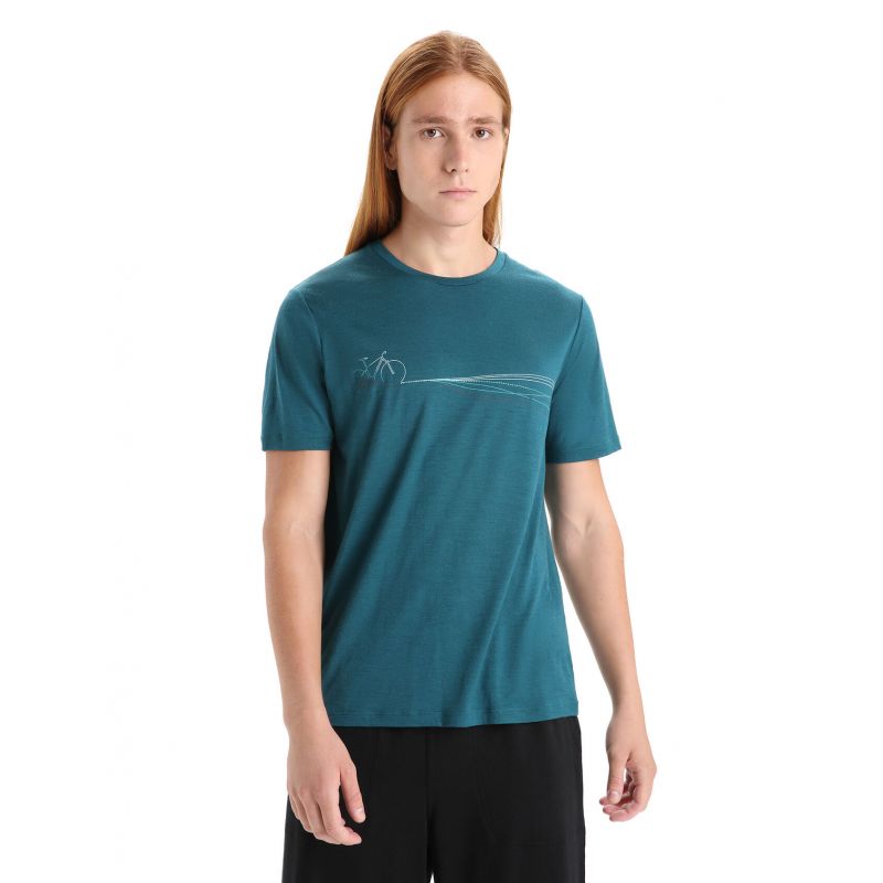 Camiseta Icebreaker Tech Lite II Cadence Paths (Green Glory) Hombre