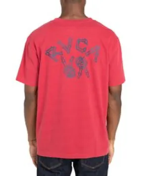 Camiseta RVCA Hombre manga corta PEACE BONES CRANBERRY (1954) Ref. Z1SSRVRVF1 roja logo bordado