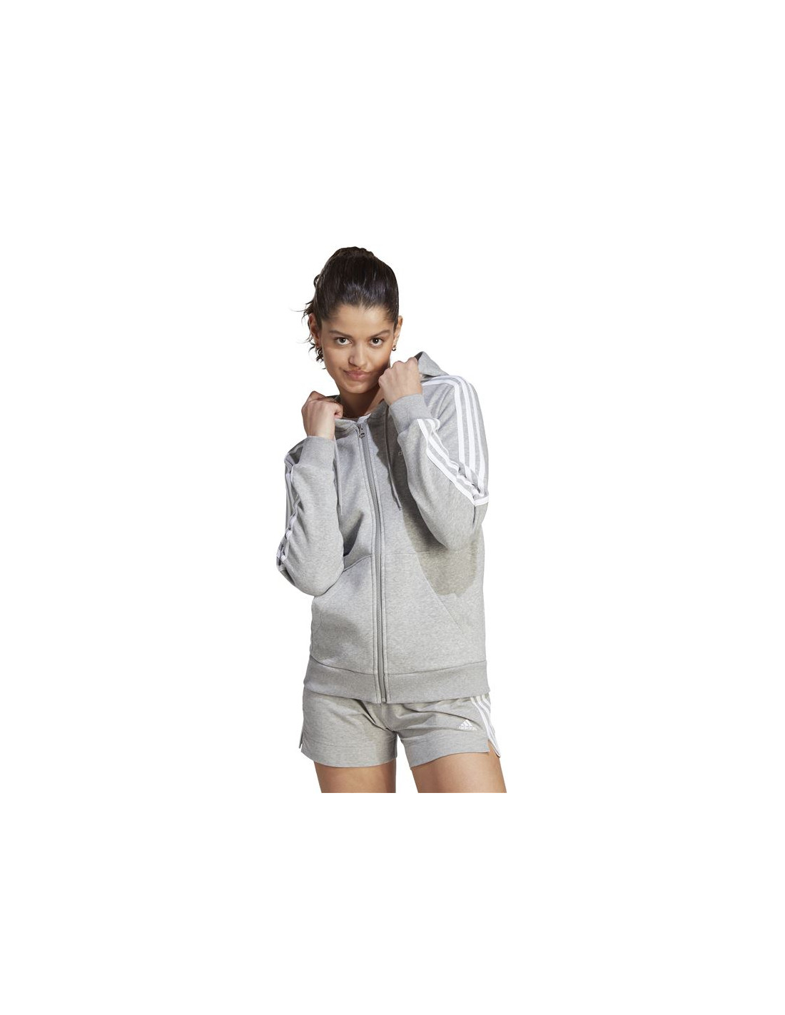 Chaqueta adidas 3 Stripes Fleece Hoodie Mujer