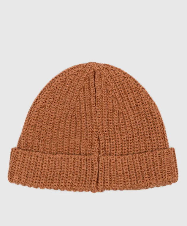 Etro Brown wool cap with logo embroidery