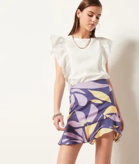 Falda corta estampada GAELLE LILAS - ETAM