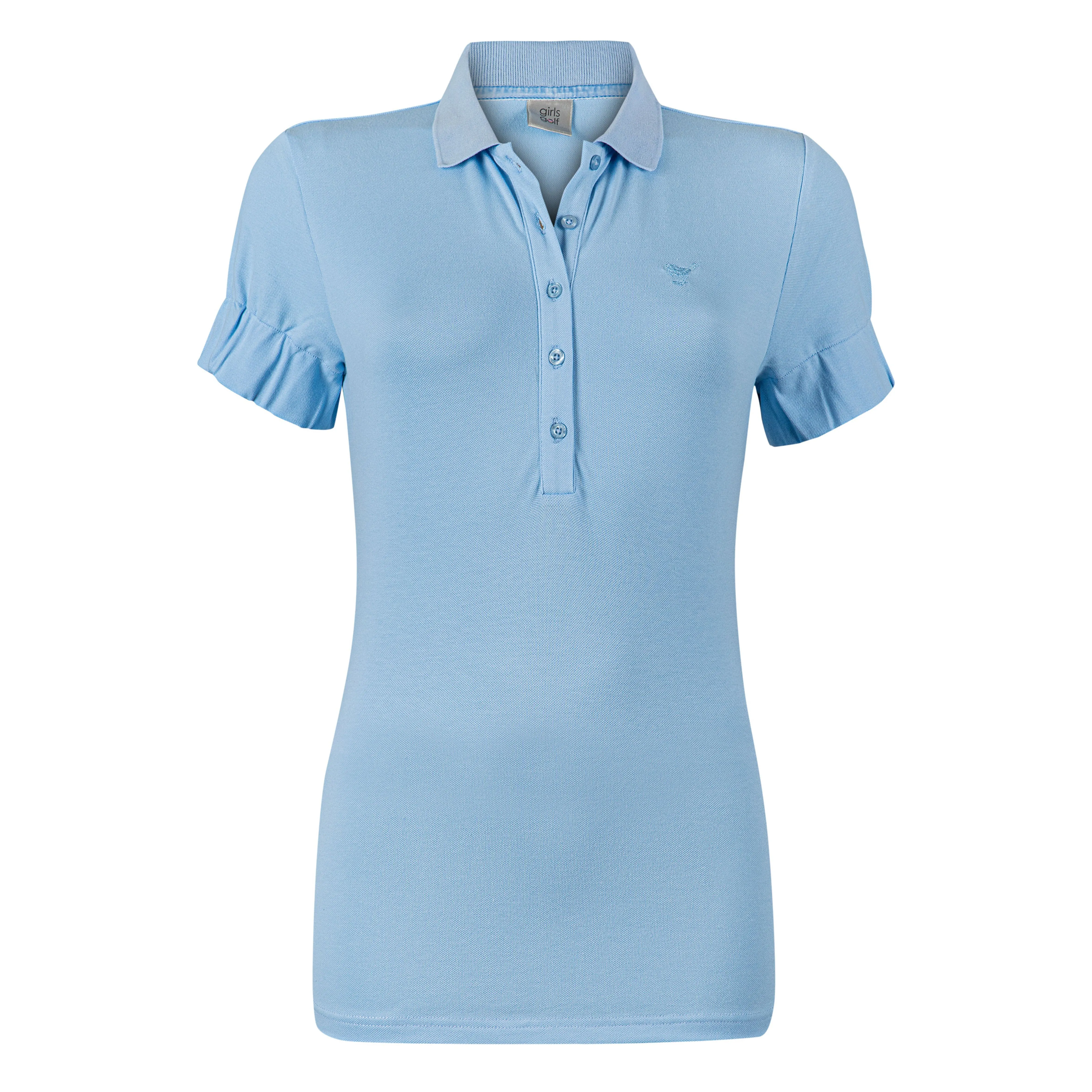 Girls Golf Simply Baby Blue Ruffles Polo Damen