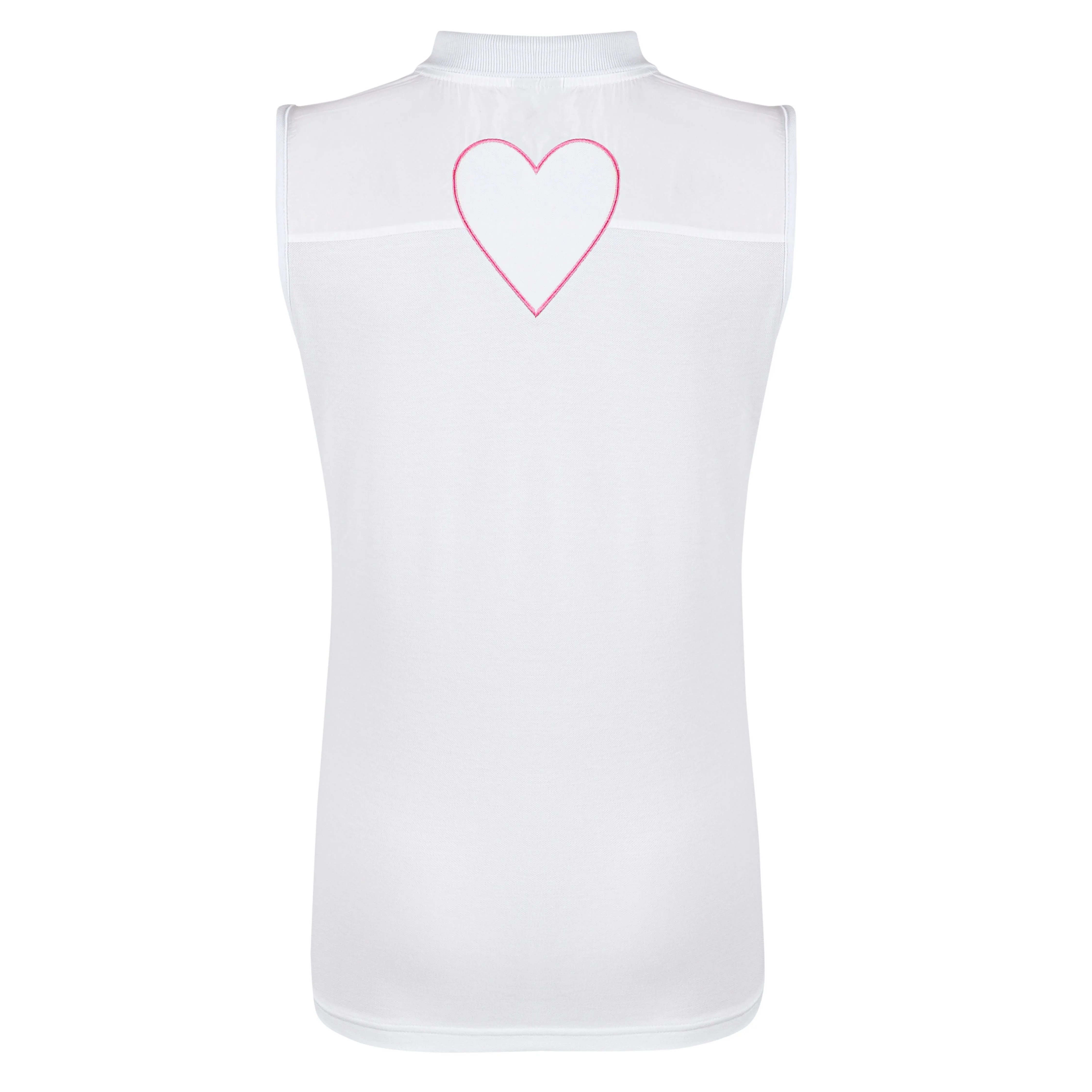 Girls Golf White Love Sleeveless Polo Damen