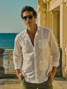 Guayabera sport silbon soft blanca