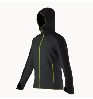 Hombres La Sportiva Sudadera con capucha Upendo (Carbon/Lime Punch)