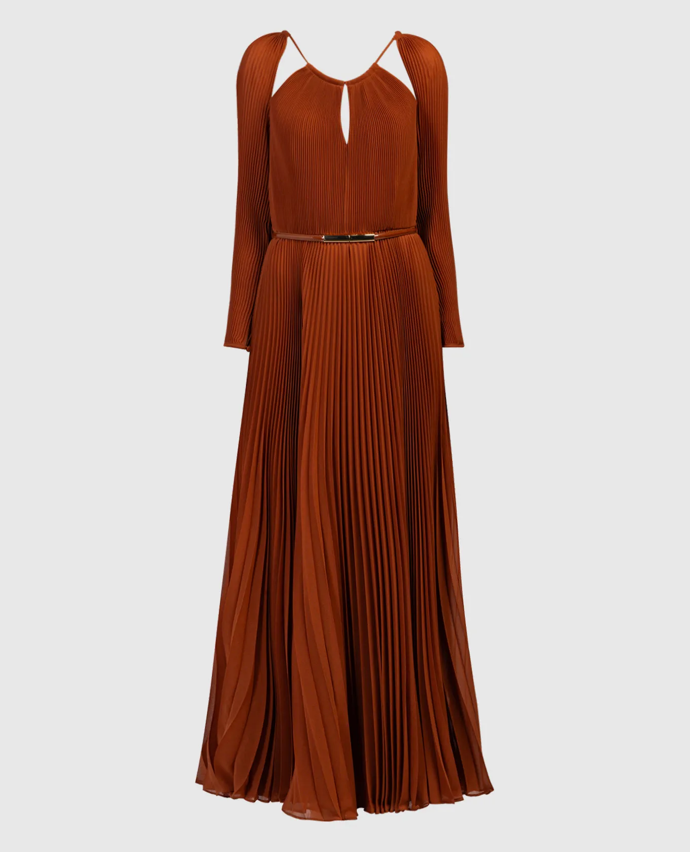 Max Mara Afa brown pleated dress