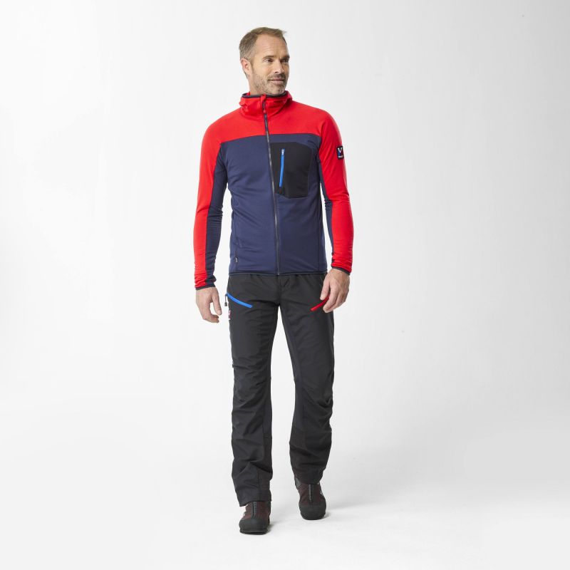 Microfleece para hombre Millet Trilogy LIGHTGRID HOODIE (Sapphire/Red)