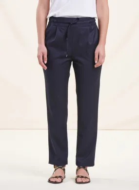 Pantalón tapered de tiro alto en azul