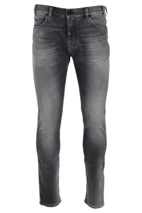 Pantalón vaquero gris desteñido con logo águila