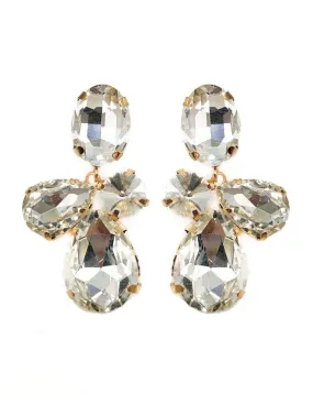 PENDIENTES CRISTAL ALTO BRILLO DE FIESTA DISEÑO IRREGULAR