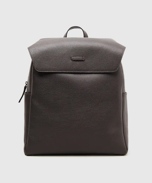 Peserico Brown leather backpack