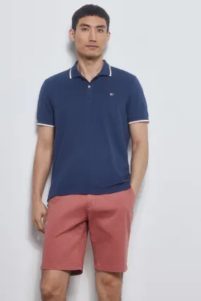 Plain tipped polo shirt