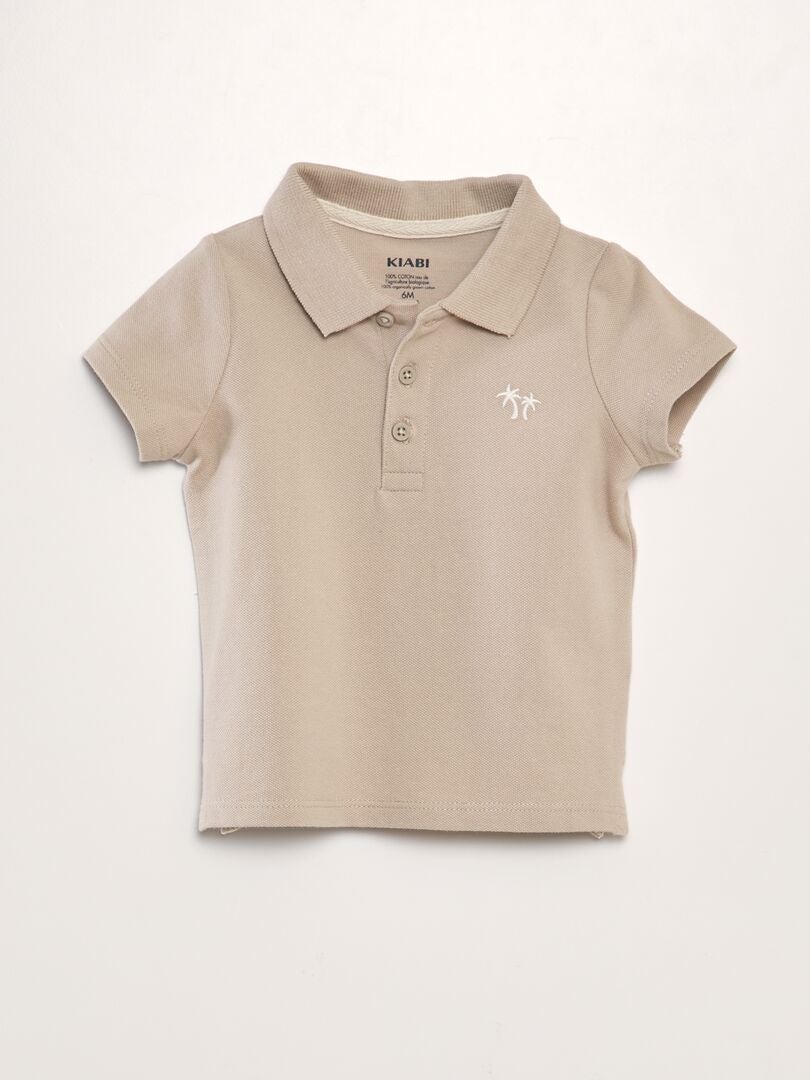 POLO DE PIQUé DE ALGODóN 'PALMERAS'  BEIGE
