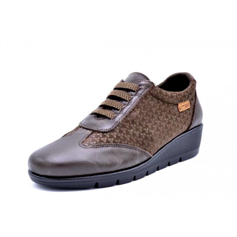 Tamicus PF Elastic marrón | Zapato de piel con cuña