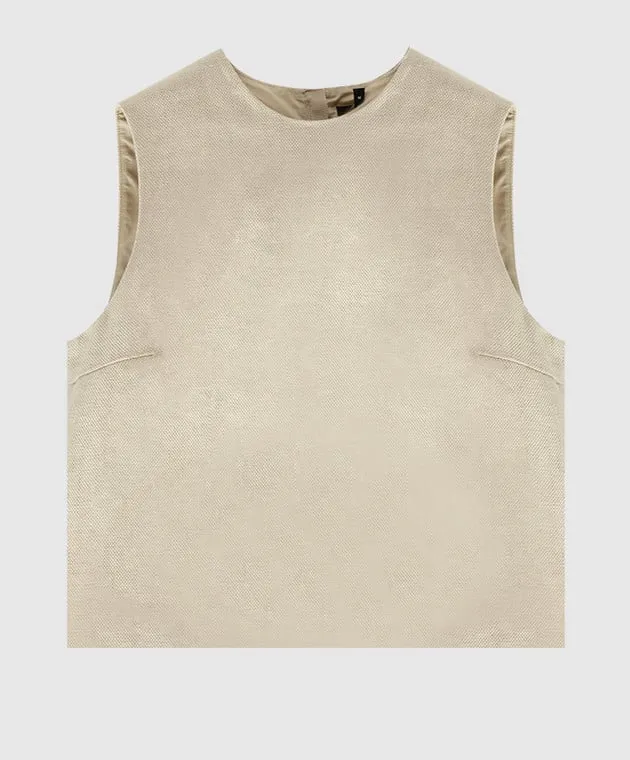 Theory Shell beige linen top